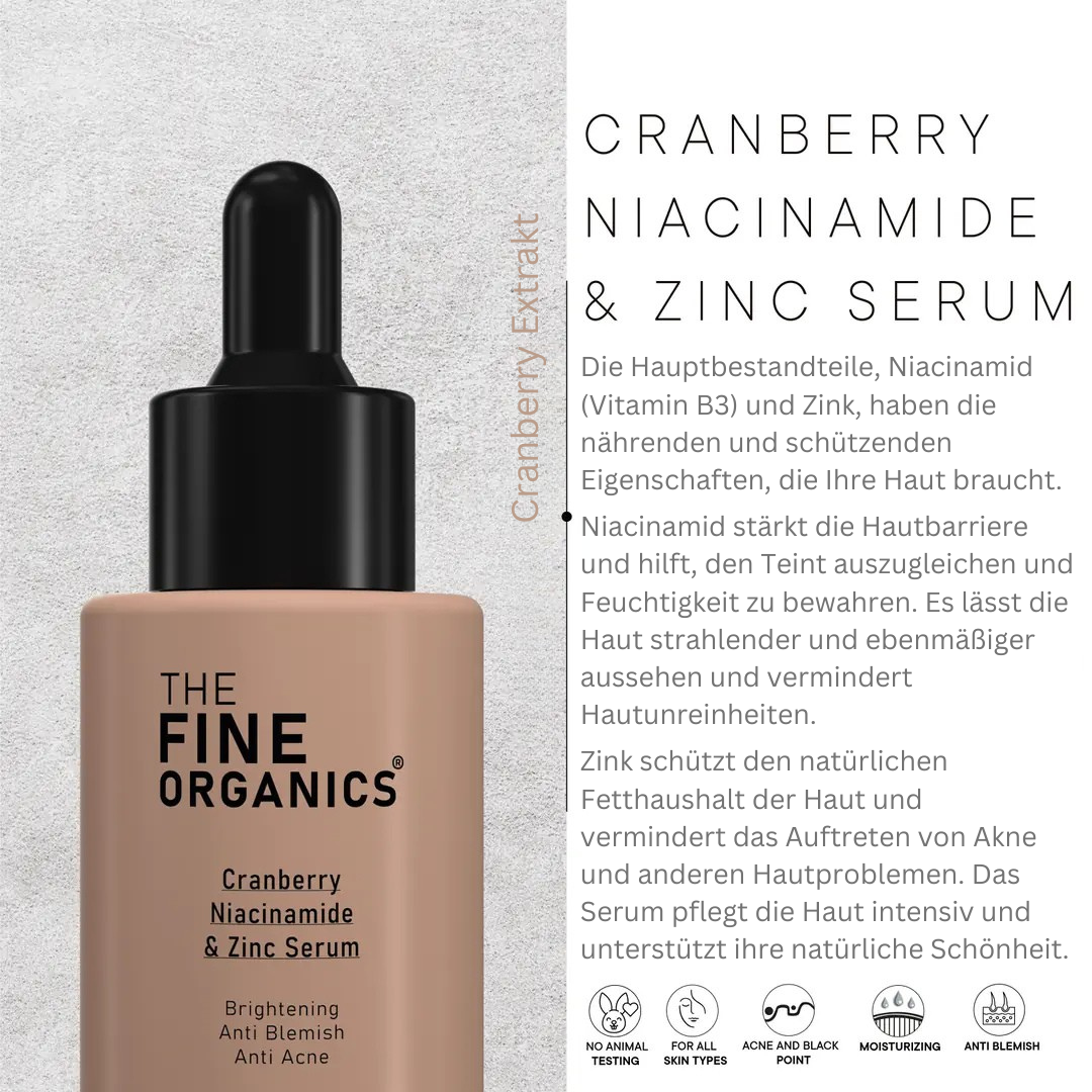 Cranberry Niacinamide & Zinc Serum - THE FINE ORGANICS