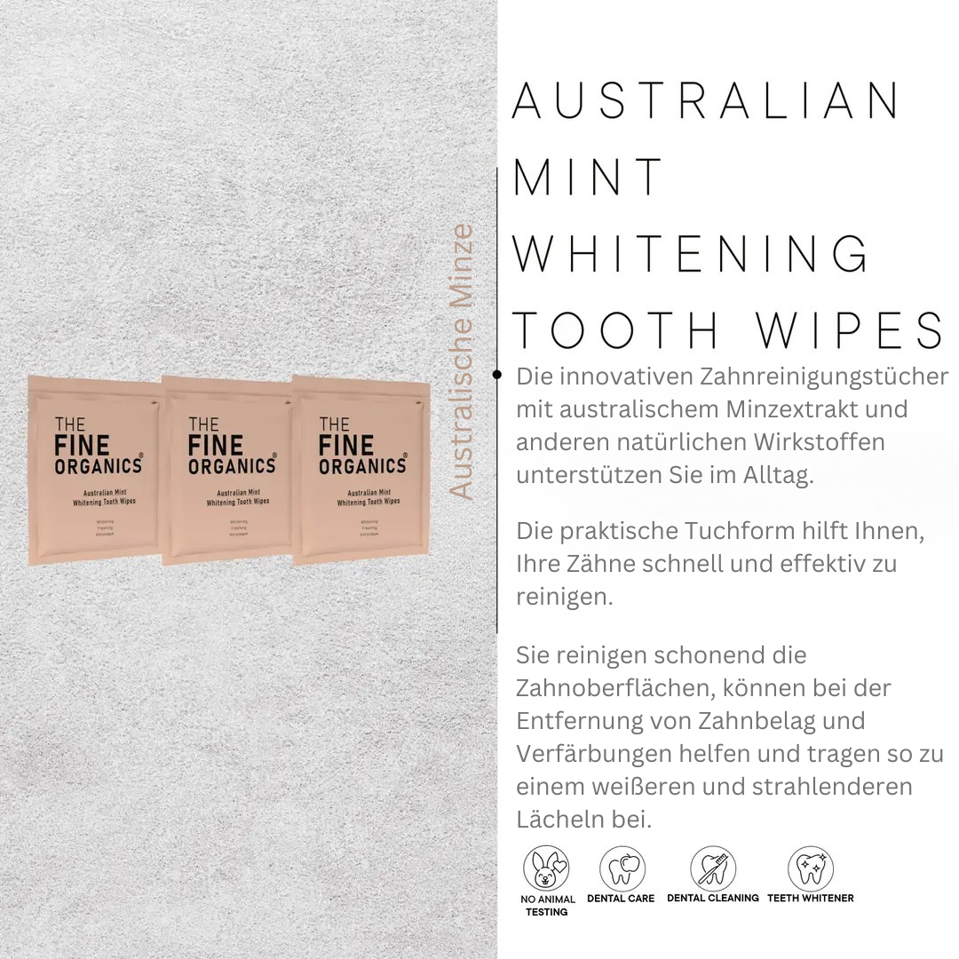 Australian Mint Whitening Tooth Wipes - THE FINE ORGANICS