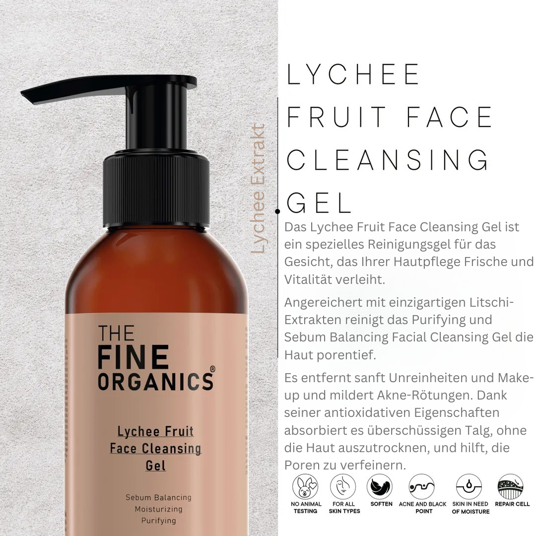 Lychee Fruit Face Cleansing Gel - THE FINE ORGANICS