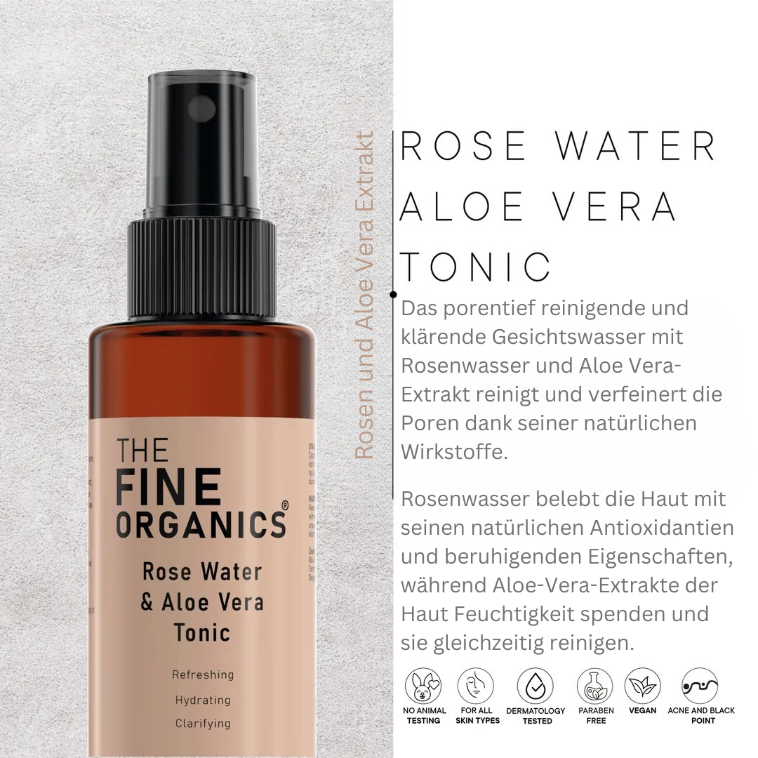 Rose Water & Aloe Vera Tonic - THE FINE ORGANICS